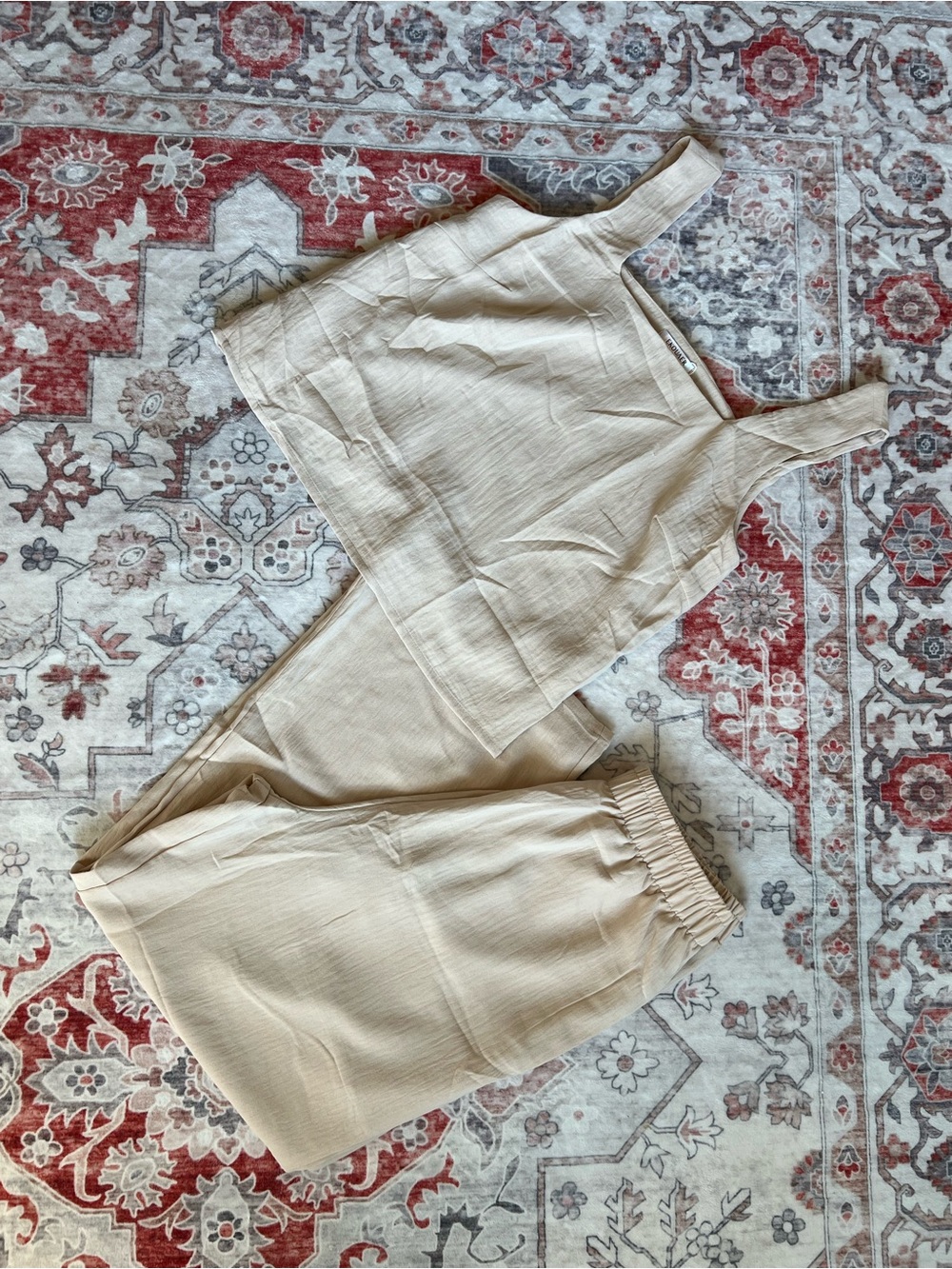 Beige Women's Linen-Blend Set